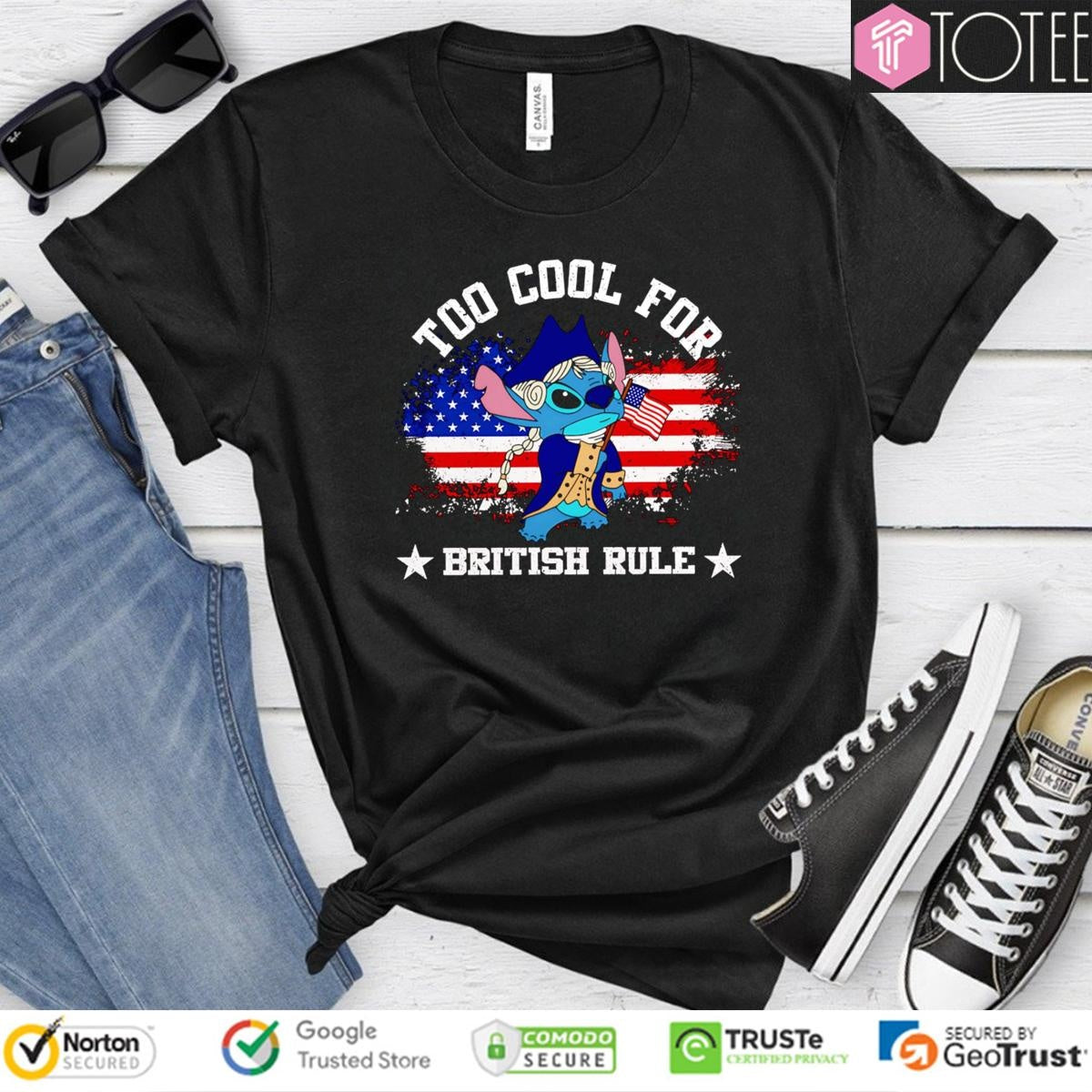 Stitch Too Cool For British Rule T-shirt
