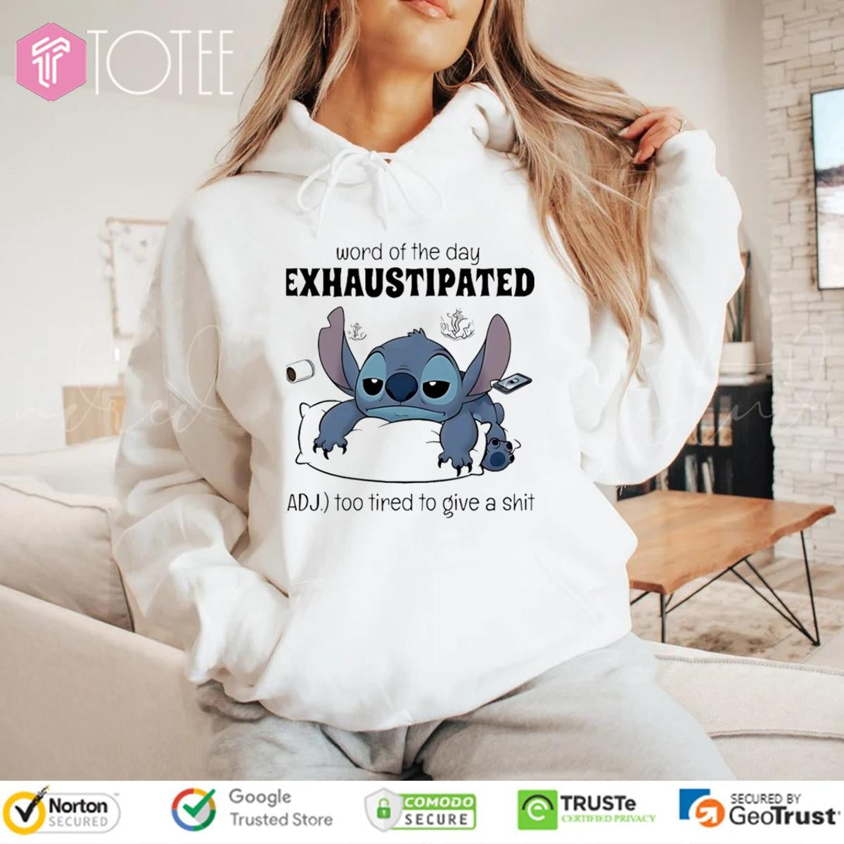 Stitch Word Of The Day Exhaustipated Too Tired To Give A Shit T-shirt