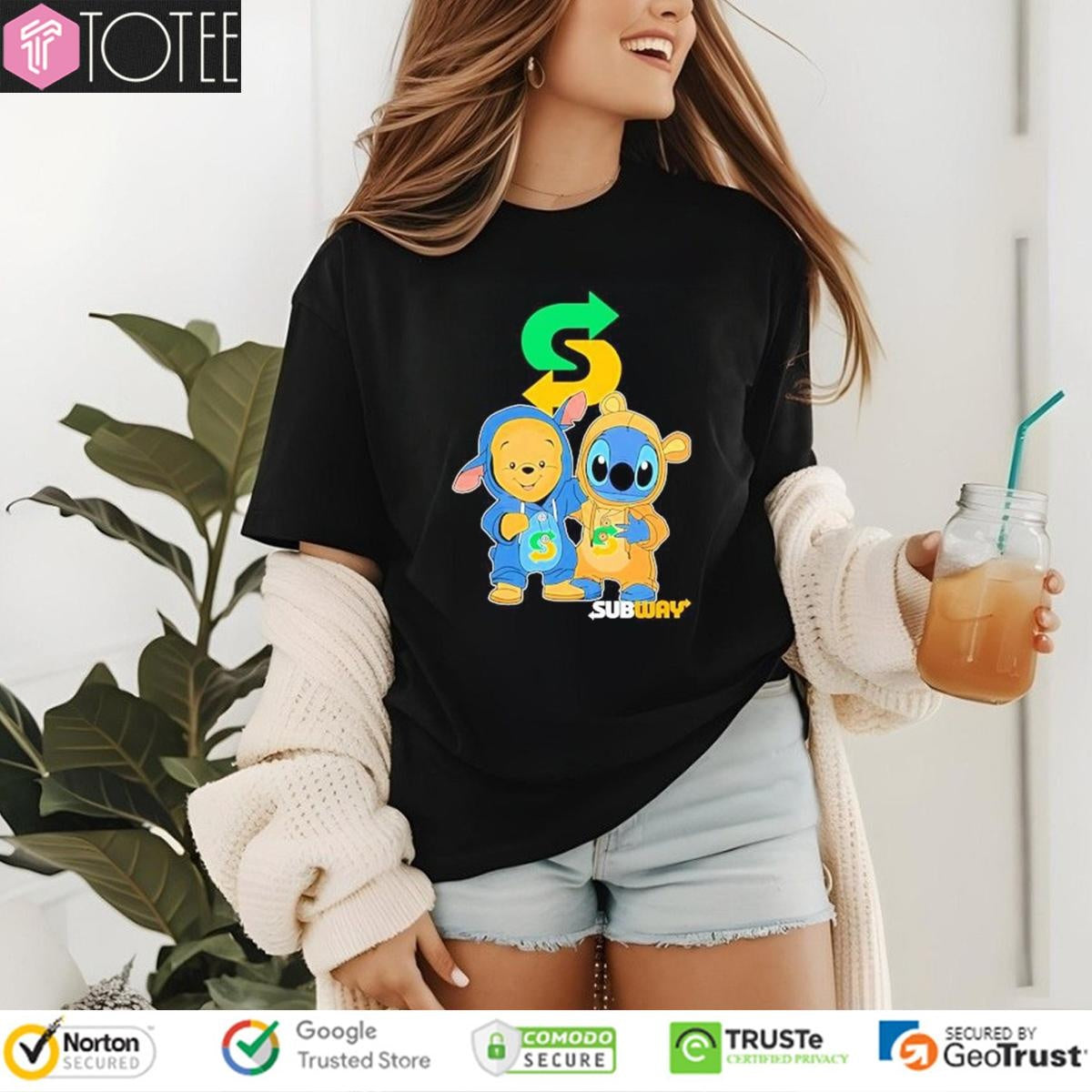 Subway Pooh And Stitch T-shirt