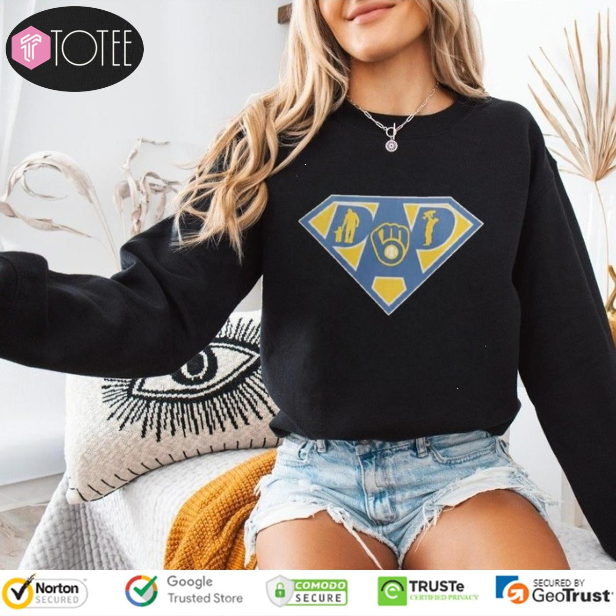 Super Dad Milwaukee Brewers Superman Fathers Day sweatshirt