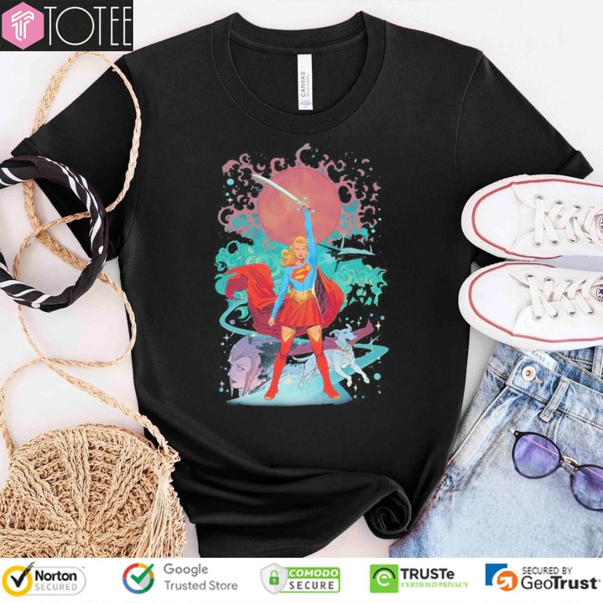 Supergirl Woman Of Tomorrow Krypto Cartoon T-shirt