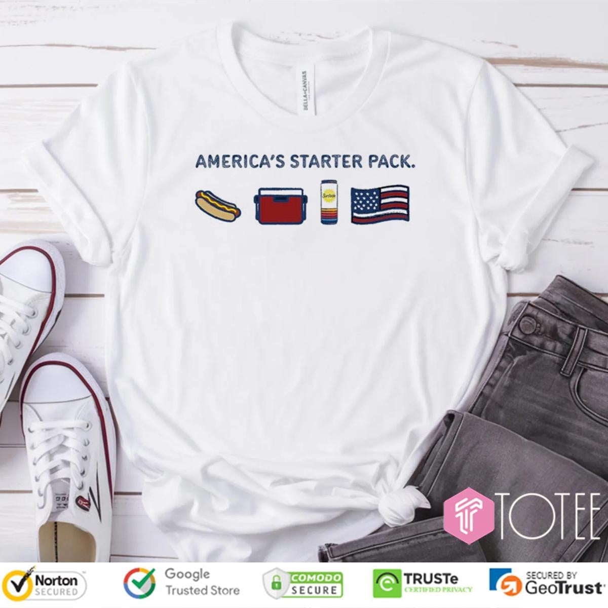 Surfside Americas Starter Pack Hotdog Usa Flag T-shirt