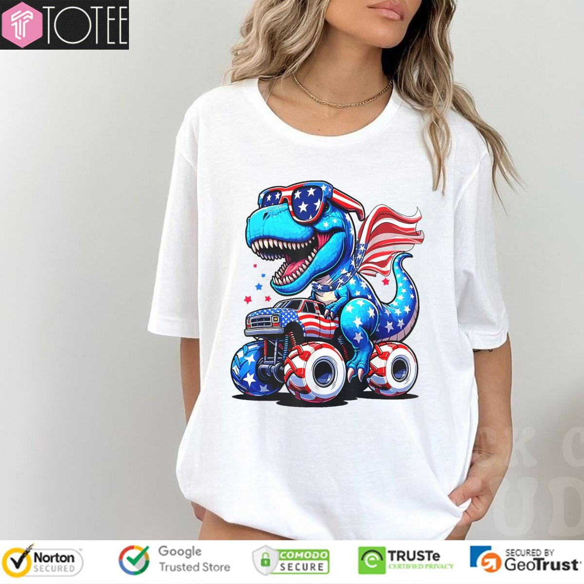 T-Rex Dinosaur 4Th Of July Amerisaurus T-shirt