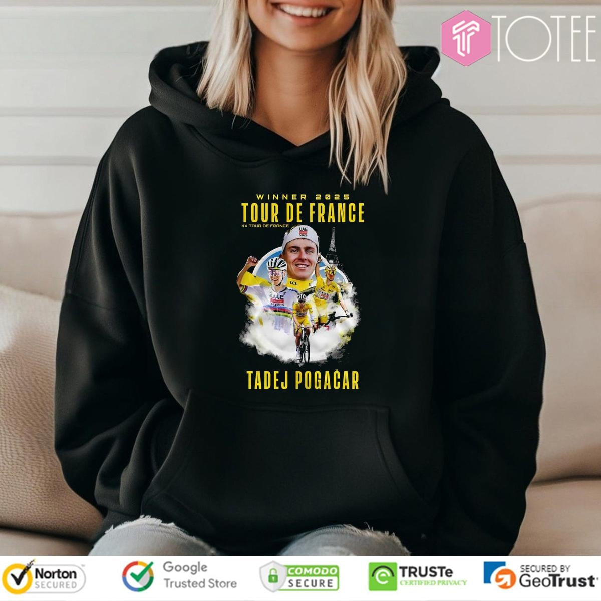 Tadej Pogacar Winner 4X Tour De France 2025 T-shirt