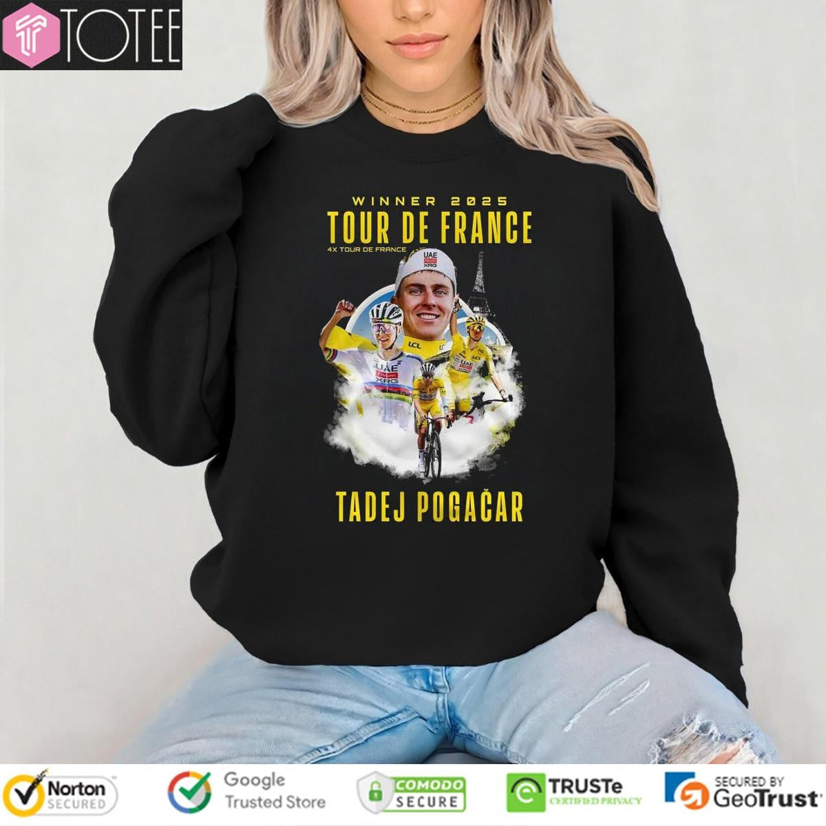 Tadej Pogacar Winner 4X Tour De France 2025 T-shirt