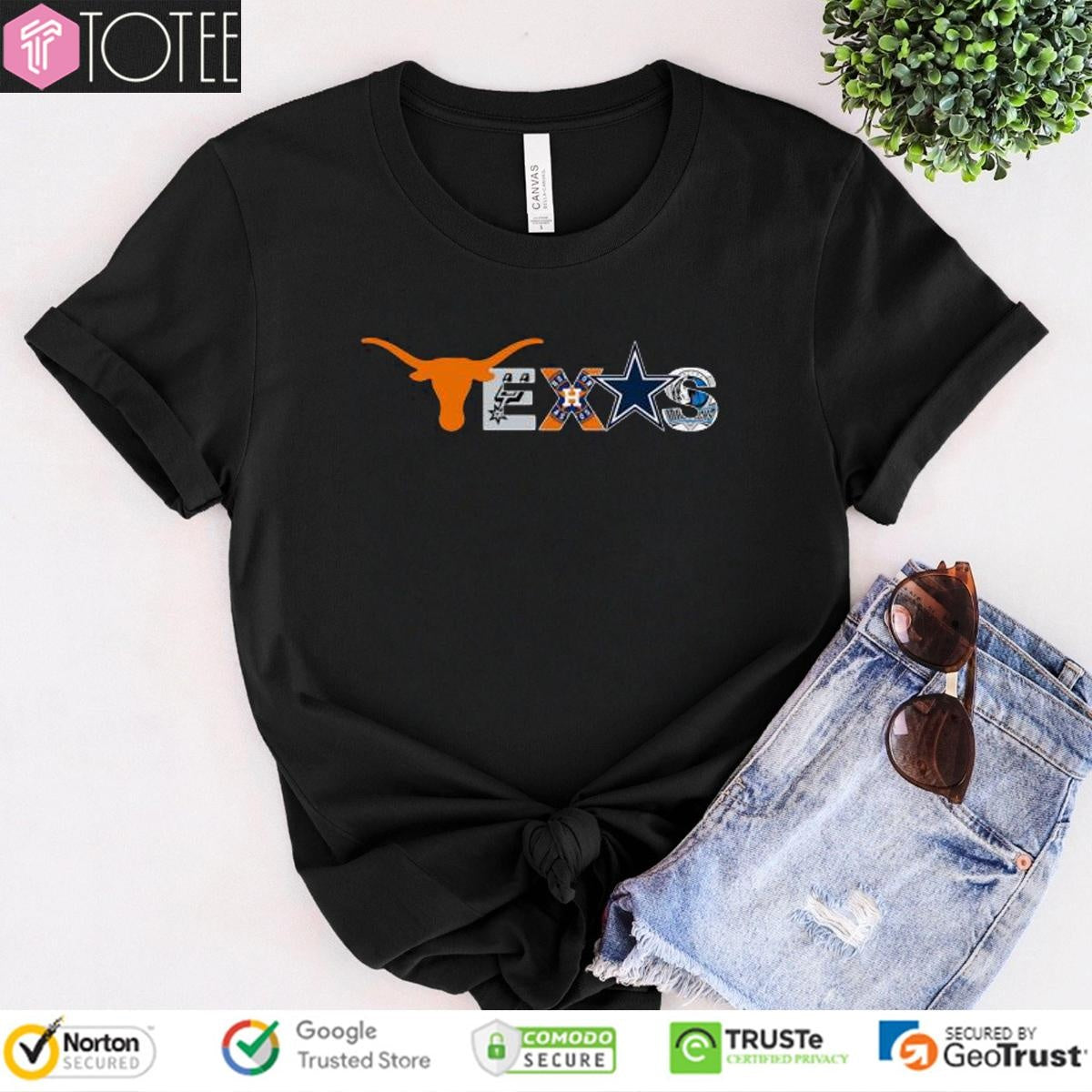 Texas Sports Teams Longhorns Cowboys Astros Mavericks Spurs T-shirt