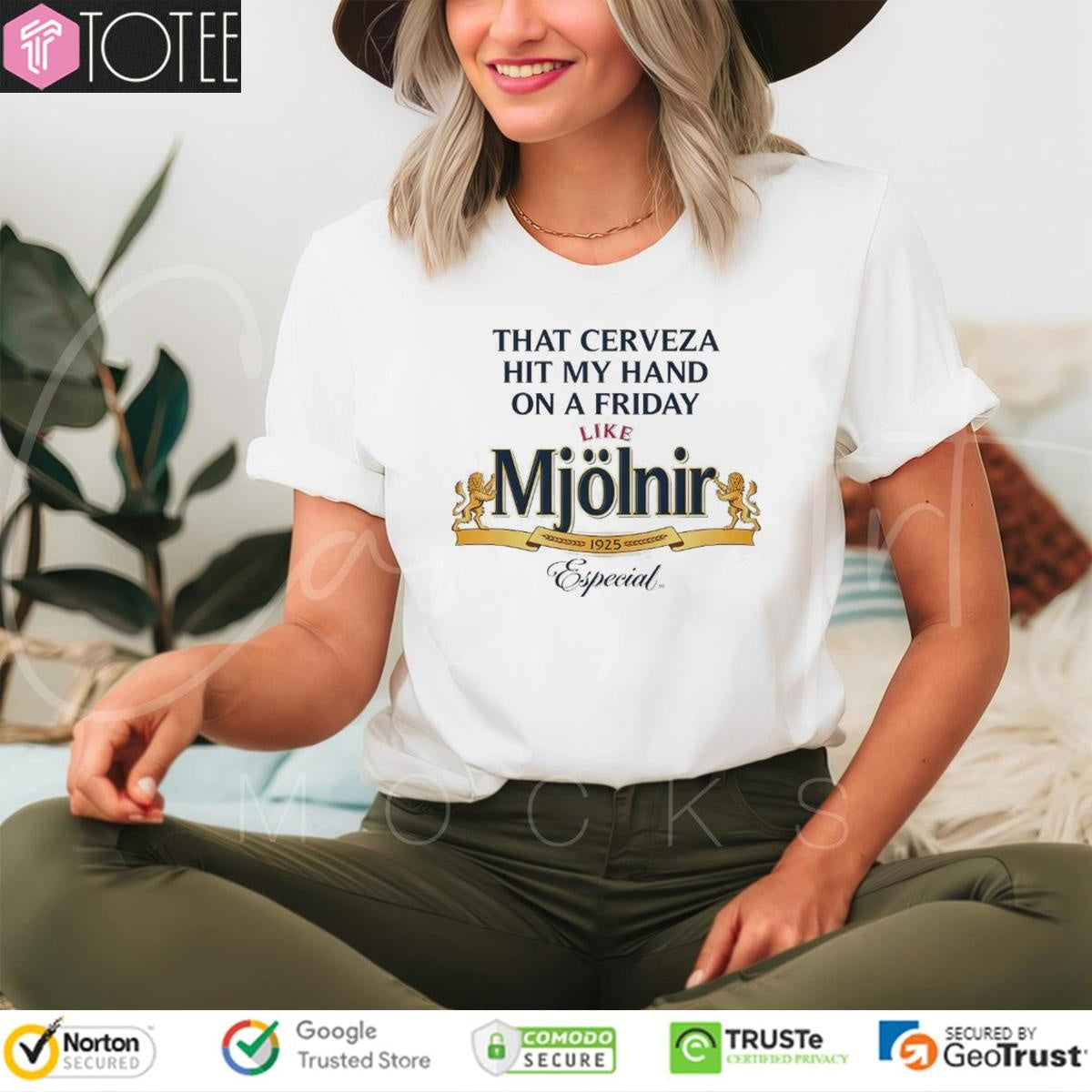 That Cerveza Hit My Hand On A Friday Like Mjolnir 1925 Especial T-shirt