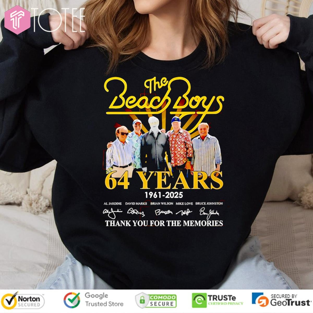 The Beach Boys 64 Years 1961-2025 Signatures Thank You T-shirt