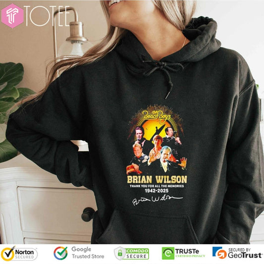 The Beach Boys Brian Wilson Thank You For All The Memories 1942-2025 Signature Hoodie