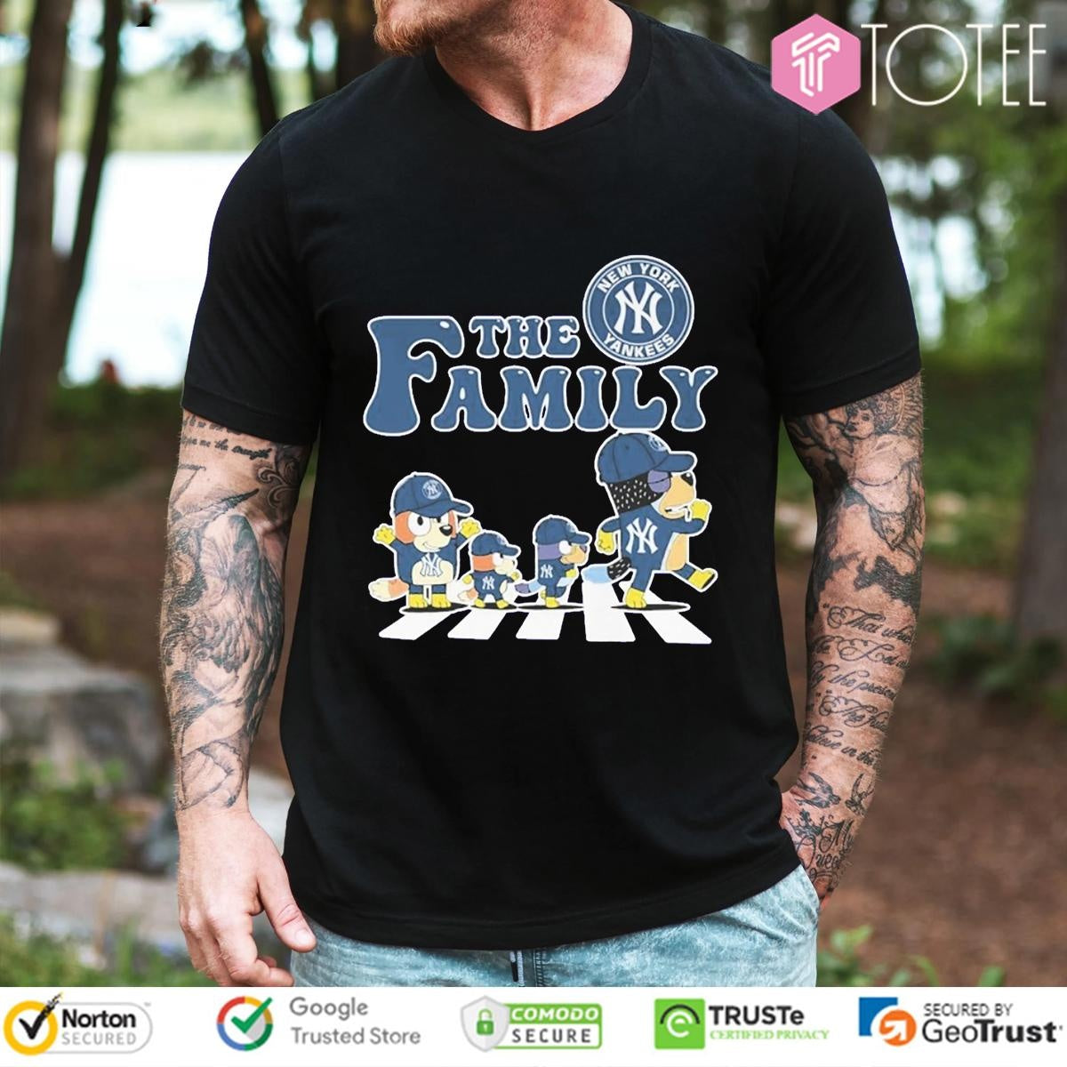 The Bluey Family New York Yankees Baseball Abbey Road T-shirt