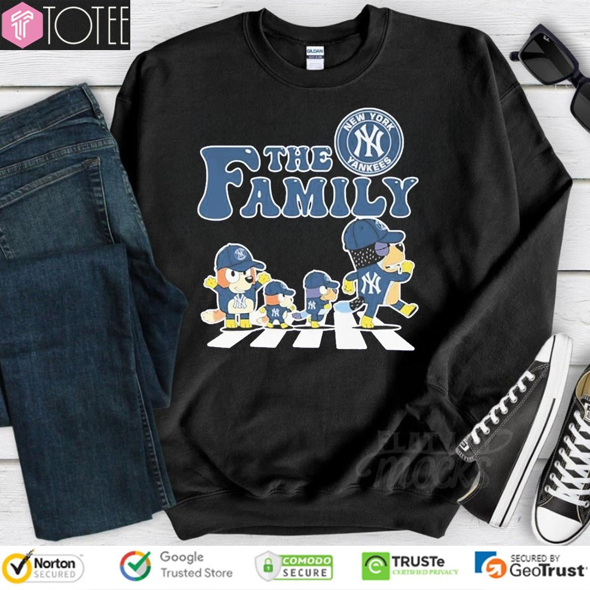 The Bluey Family New York Yankees Baseball Abbey Road T-shirt