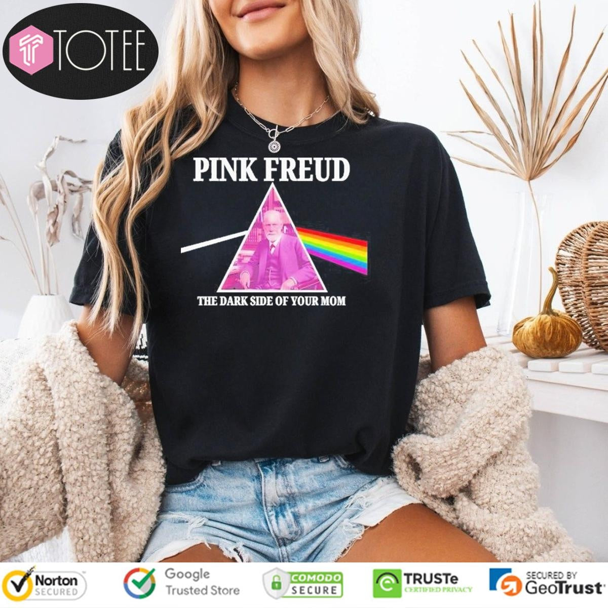 The Dark Side Of Your Mom Pink Freud Mothers Day T-shirt