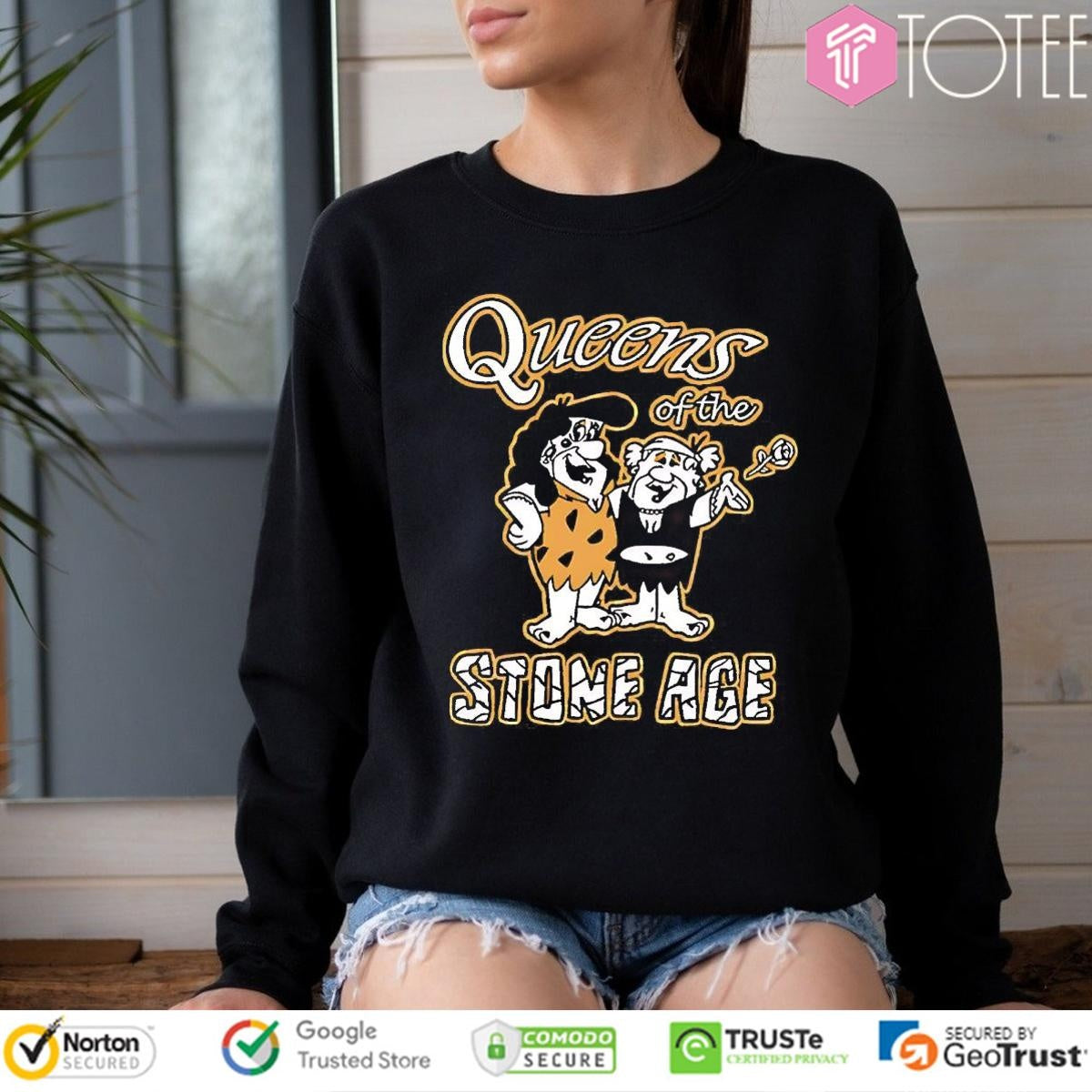 The Flintstones Parody Queens Of The Stone Age Rock Band sweatshirt