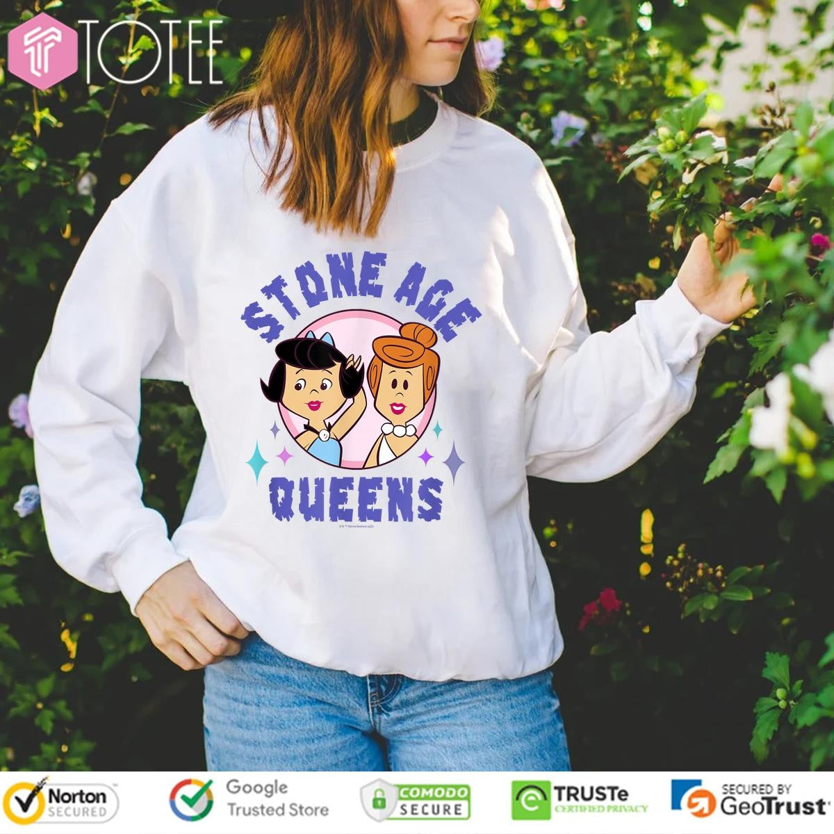 The Flintstones Wilma And Betty Stone Age Queens Cartoon sweatshirt