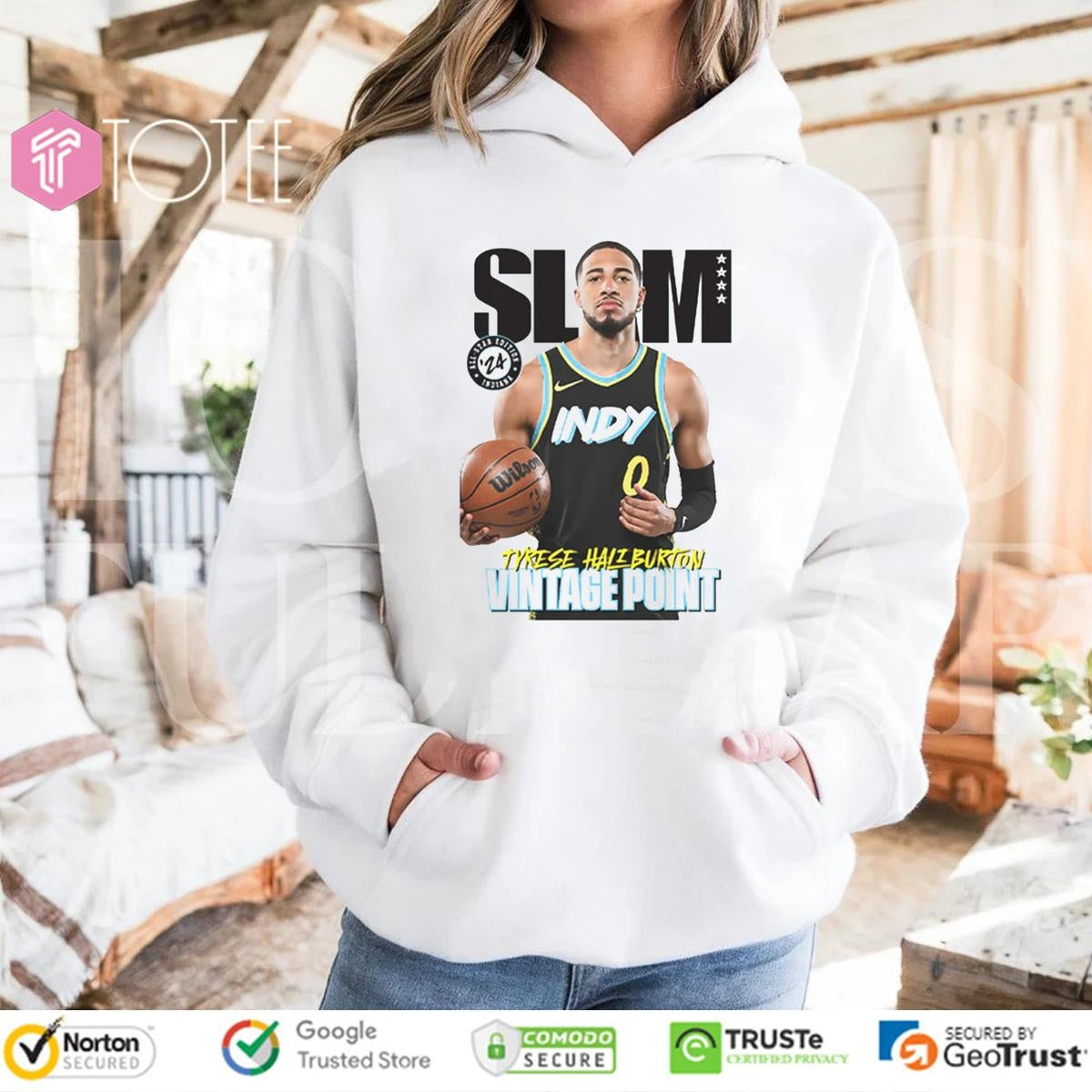 The Haliban Tyrese Haliburton Indiana Pacers Vintage Point Slam Cover T-shirt