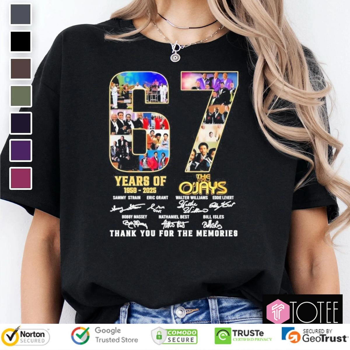 The Ojays 67 Years Of 1958-2025 Signatures T-shirt