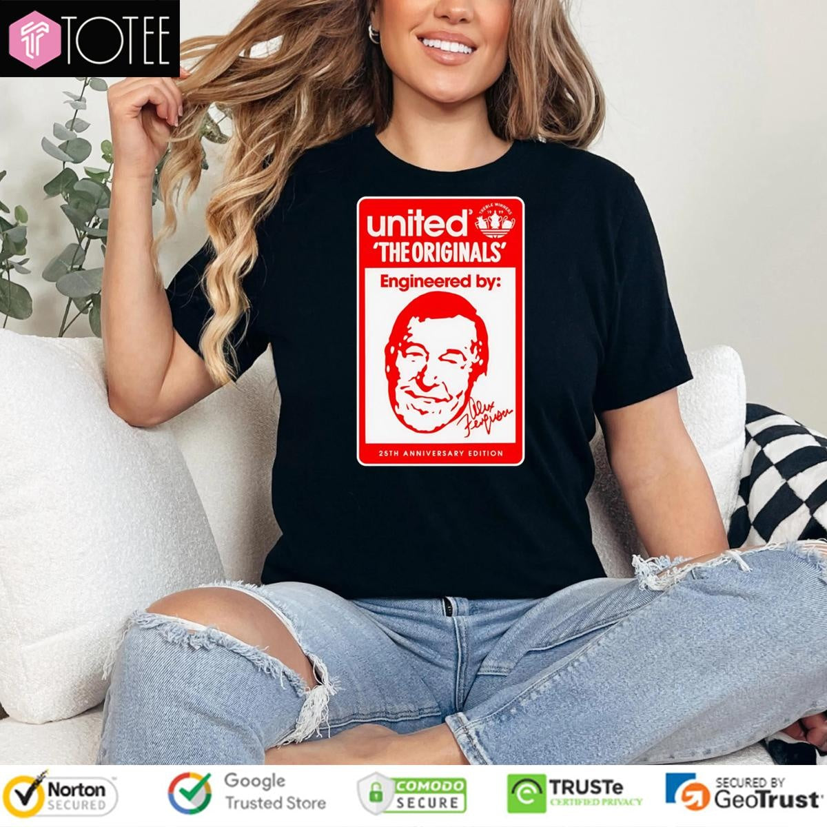 The Originals Engineered Alex Ferguson 25Th Anniversary Man United Signed T-shirt