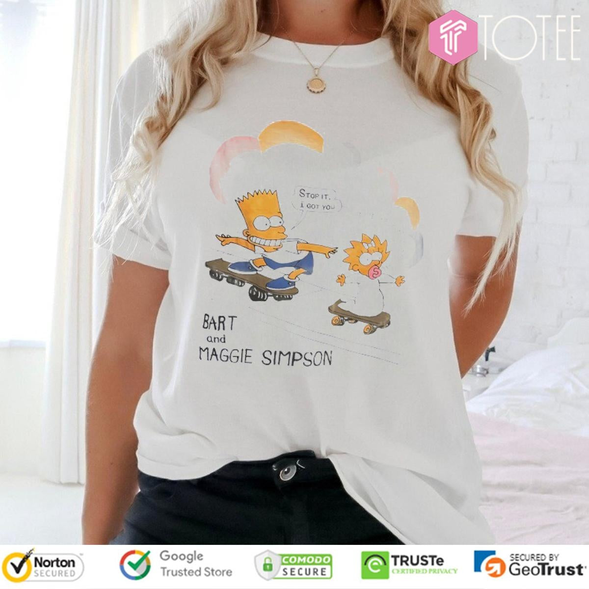 The Simpsons Bart And Maggie Simpson Surfing Shirt
