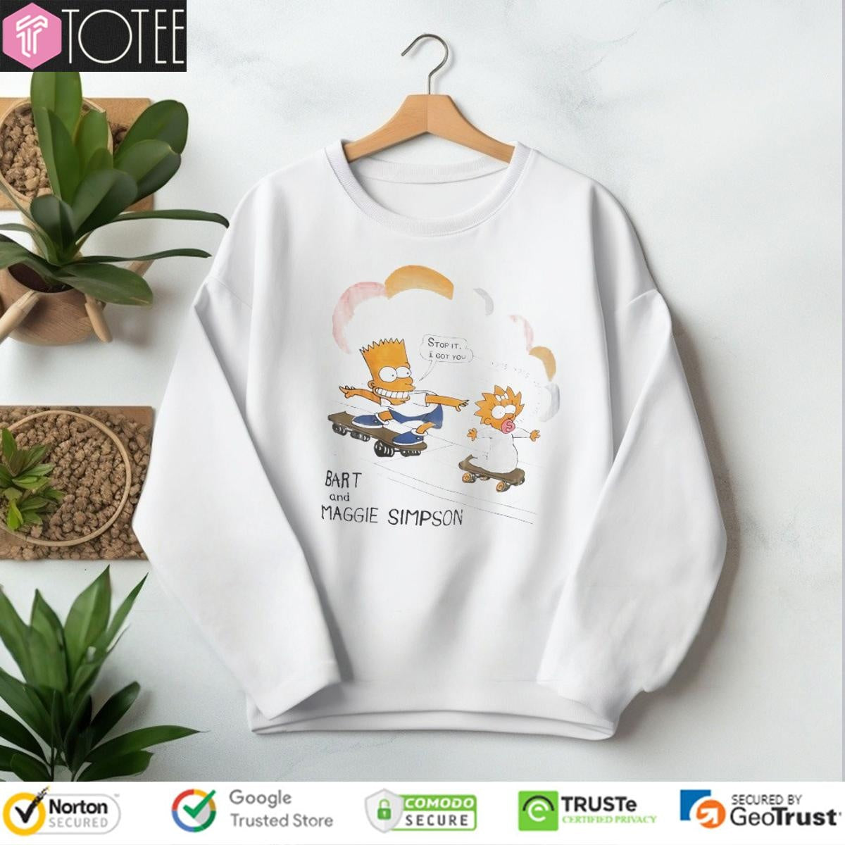 The Simpsons Bart And Maggie Simpson Surfing Shirt