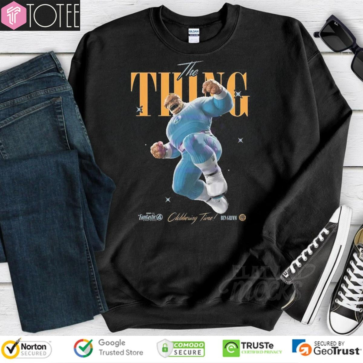 The Thing Ben Grimm Clobberin Time Marvel Fantastic Four First Steps T-shirt