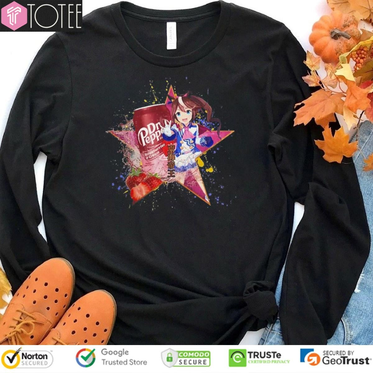 Tokai Teio Umamusume Dr Pepper Strawberries Cream Drink Anime T-shirt
