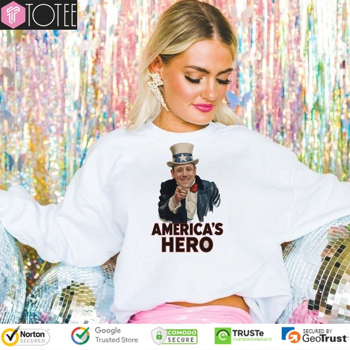 Uncle Sam Joey Chestnut Americas Hero T-shirt