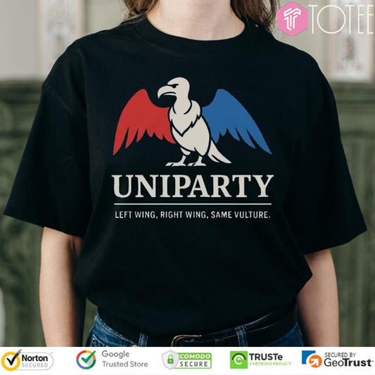 Uniparty Political Satire Left Wing Right Wing Same Vulture T-shirt