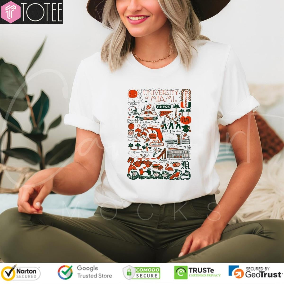 University Of Miami Hurricanes Art Illustration T-shirt