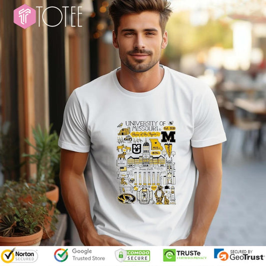 University Of Missouri Tigers Art Illustration T-shirt