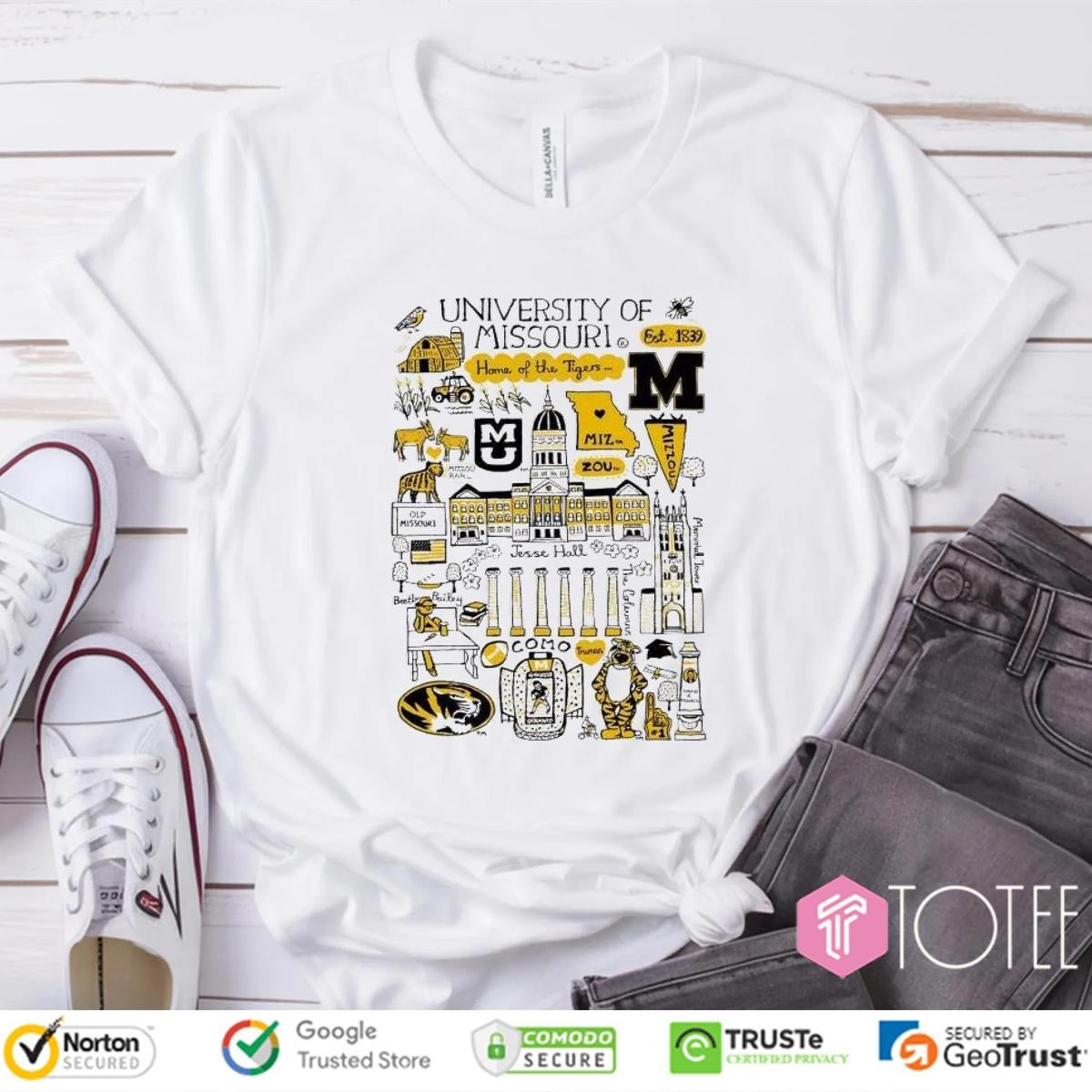 University Of Missouri Tigers Art Illustration T-shirt