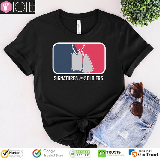 Us Army Dog Tags Signatures For Soldiers T-shirt