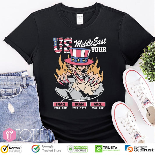 Us Middle East Tour Iraq Iran Afg Happy 4Th Of July T-shirt