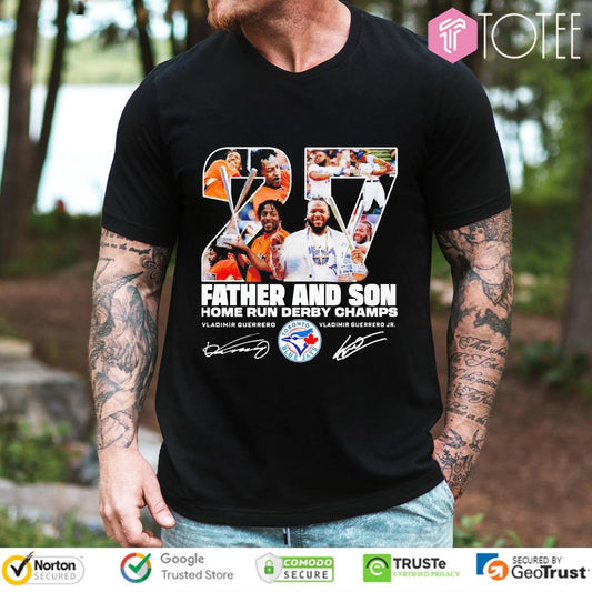 Vladimir Guerrero Father And Son Home Run Derby Champs Blue Jays Signatures T-shirt