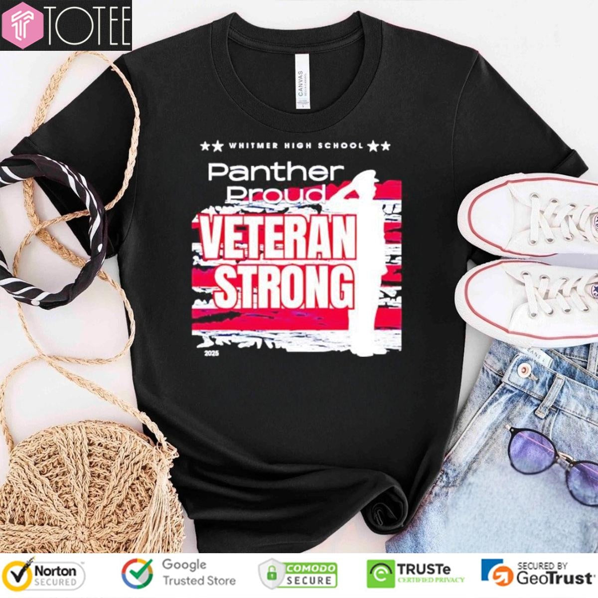 Whitmer High School Panther Proud Veteran Strong 2025 T-shirt