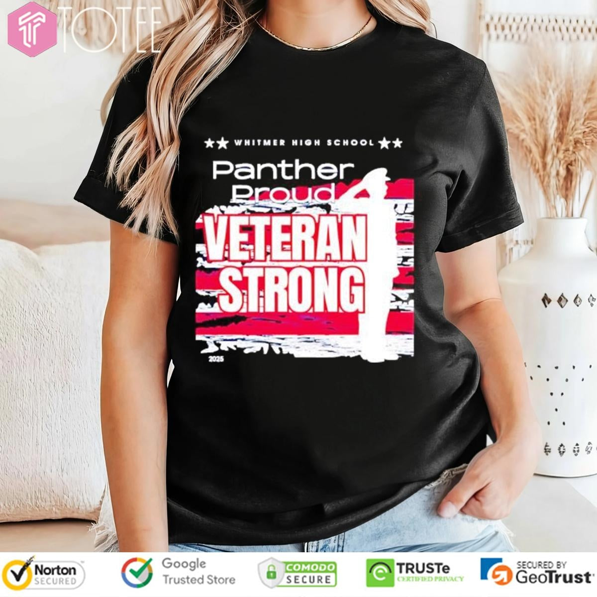 Whitmer High School Panther Proud Veteran Strong 2025 T-shirt