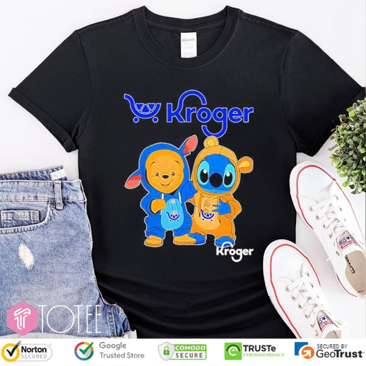 Winnie The Pooh Stitch Disney Kroger Logo T-shirt
