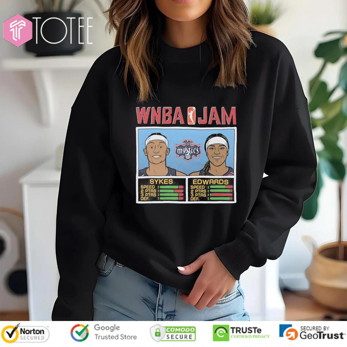 Wnba Jam Washington Mystics Brittney Sykes Aaliyah Edwards Sweatshirt