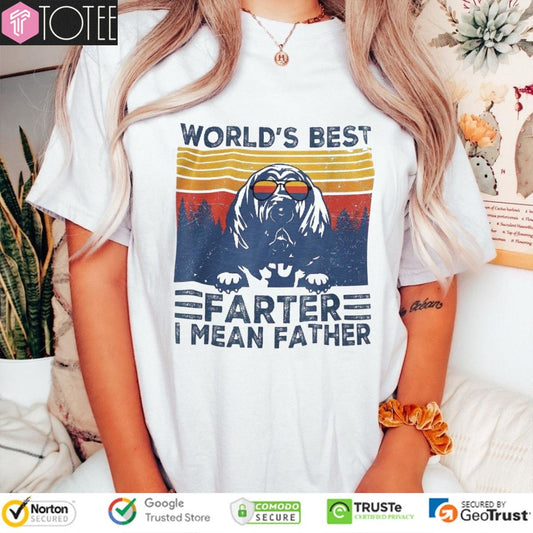 Worlds Best Farter I Mean Father Bloodhound Fathers Day T-shirt