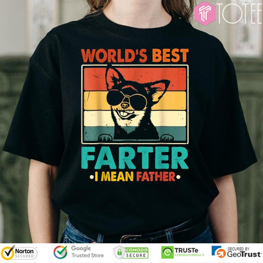 Worlds Best Farter I Mean Father Chihuahua Dog Fathers Day Vintage T-shirt