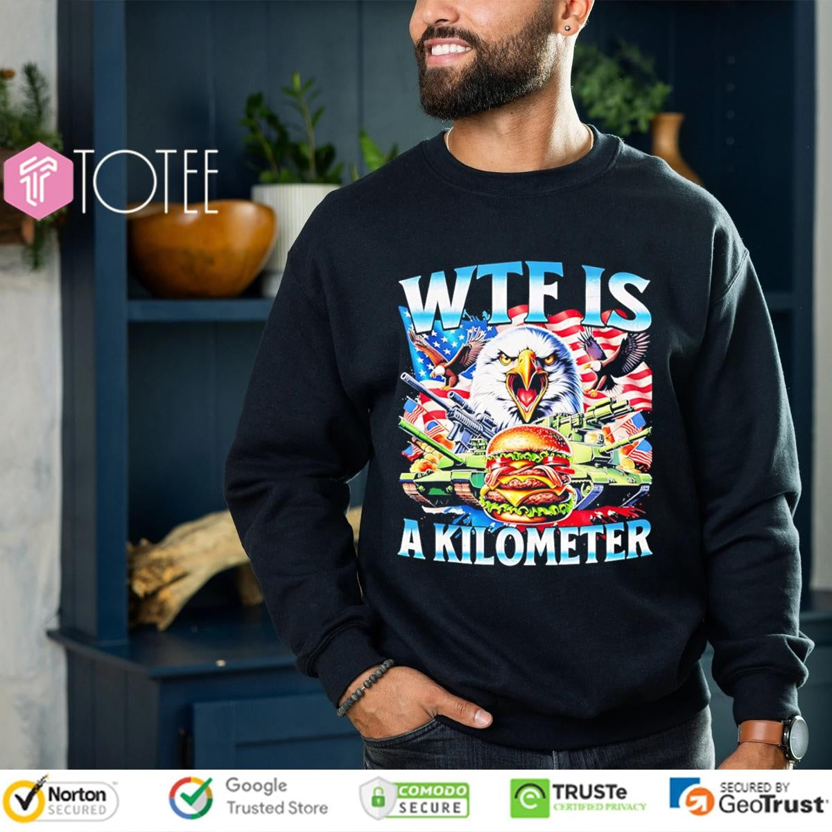 Wtf Is A Kilometer Eagle Patriotic American Freedom 4Th Of July T-shirt