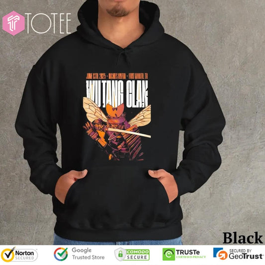Wu Tang Clan Fort Worth Texas 2025 Event Poster At Dickies Arena On June 13 2025 Samurai Killer Bee Hoodie