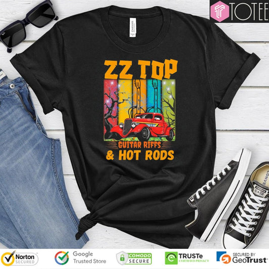 Zz Top Guitar Riffs & Hot Rods Vintage T-shirt